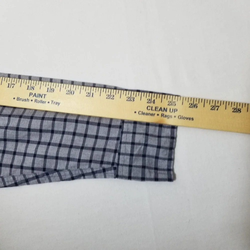 J. Crew Factory Button Front Shirt Mens Size M Blue Gray Checked Casual.